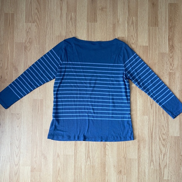 Women’s Vineyard Vines Long Sleeve Blue Striped Pima Cotton Blend Top Size XL - Picture 6 of 6